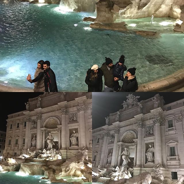 ローマ観光最終日。夜のトレビの泉。コインを後ろ向きで投げたあと「またローマに来れますように！」と手を合わせて仏教式に拝んでました。二人とも無意識にこういう拝み方をしていたので笑った(^｡^) 後ほど日本で詳細レポ書きます。#ローマ #イタリア #海外旅行 #roma #itary