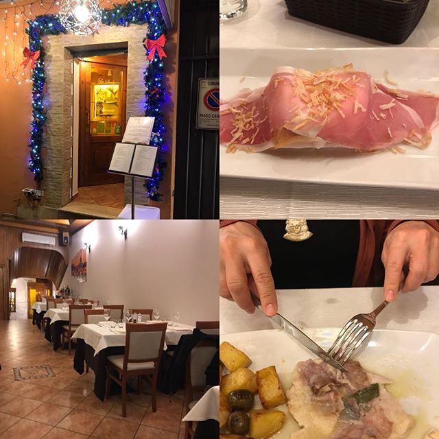 ローマ観光4日目 晩ご飯。今までで一番気に入ったレストランでした！豚肉のお料理はローマで初めて。私的にはそろそろ豚肉の生姜焼きが恋しくなってきた(^｡^) 後ほど日本で詳細レポ書きます。#ローマ #イタリア #海外旅行 #roma #itary
